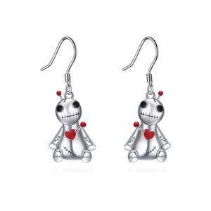 Gothic punk little voodoo doll earrings